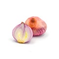 Stack slice fresh onion red isolated on the white background Royalty Free Stock Photo