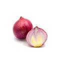 Stack slice fresh onion red isolated on the white background Royalty Free Stock Photo