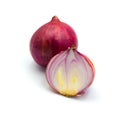 Stack slice fresh onion red isolated on the white background Royalty Free Stock Photo