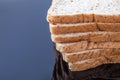 Stack of slice whole wheat bread Royalty Free Stock Photo