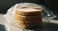 Stack of Sliced Bread in Plastic Bag, Close-Up, Soft Lighting Royalty Free Stock Photo