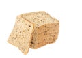 Stack of sliced chopped whole grain bread.