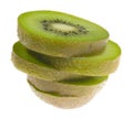 Stack of sliced kiwi fruit