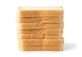 Stack of sliced white bread on a white background Royalty Free Stock Photo
