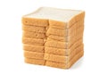 Stack of sliced white bread on a white background Royalty Free Stock Photo