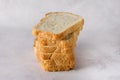 Stack of Sliced White Bread on Gray Background Horizontal Royalty Free Stock Photo