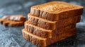 Stack of Slices of Bread on Table Royalty Free Stock Photo