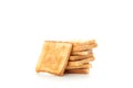 Stack of slices of bread toasts isolated on background Royalty Free Stock Photo