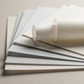 Stack of slightly open beige paper Royalty Free Stock Photo