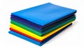 Stack of Smooth Colored Plastic Folders or Sheets on White Background image photo Royalty Free Stock Photo
