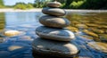 A stack of smooth, flat stones Royalty Free Stock Photo