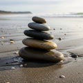Stack of smooth, flat stones balances Royalty Free Stock Photo