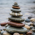 A stack of smooth, flat stones Royalty Free Stock Photo