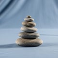 The blue background enhances the contrast of the natural stone colors Royalty Free Stock Photo