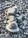 Stack of smooth limestone rocks