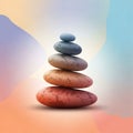 A stack of smooth multicolored stones is arranged in descending Royalty Free Stock Photo