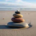 A stack of smooth pebbles, artfully Royalty Free Stock Photo