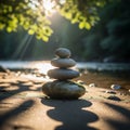 Stones ranging from large at the bottom to small at the top suggests a Royalty Free Stock Photo