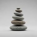 A stack of smooth rounded stones is arranged in a vertical tower Royalty Free Stock Photo