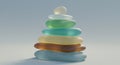 Stack of Smooth Sea Glass Pieces in Rainbow Colors Royalty Free Stock Photo