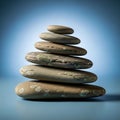 A stack of smooth stones is arranged in a balanced pyramid shape Royalty Free Stock Photo