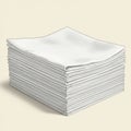 A stack of smooth, white ceramic plates arranged neatly in a pile on a light surface. Royalty Free Stock Photo