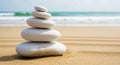 Stack of smooth, white pebbles balanced Royalty Free Stock Photo