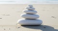 A stack of smooth, white pebbles Royalty Free Stock Photo