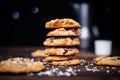 stack of smore flavored cookies