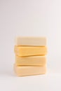 Stack of soap bars isolated on white Royalty Free Stock Photo