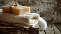 Stack of Soaps on Wooden Table