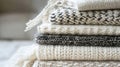 A Stack of Soft Knitted Wool Sweaters Royalty Free Stock Photo
