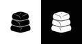 Stack of Soft Objects Icon - Black and White Vector Royalty Free Stock Photo