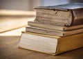 Stack of old books - close up