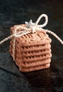 Stack of speciality speculoos biscuits