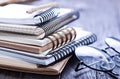 Stack of spiral notebooks Royalty Free Stock Photo