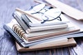 Stack of spiral notebooks Royalty Free Stock Photo