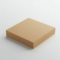 A stack of square, brown, cardboard sheets is neatly arranged on a light, plain surface Royalty Free Stock Photo