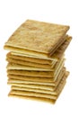 Stack of square crackers Royalty Free Stock Photo
