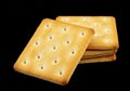 stack of square crackers isolated on a transparent background. Royalty Free Stock Photo