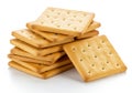stack of square crackers isolated on a transparent background. Royalty Free Stock Photo
