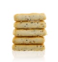 Stack of square crackers isolated Royalty Free Stock Photo