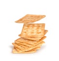 Stack of square crackers Royalty Free Stock Photo