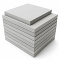 Stack of Square Gray Concrete Cement Boards or Panels for Construction Material image Royalty Free Stock Photo