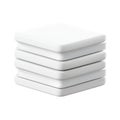 Stack Of Square Plates. Minimalist Design For Modern Dining Isolated On Transparent Background Royalty Free Stock Photo