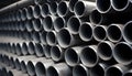 Stack of stainless steel pipes background Royalty Free Stock Photo