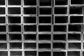 Stack of stainless steel square tube Royalty Free Stock Photo