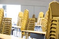 Stack Steel Chair Fabric seat pad yellow gold