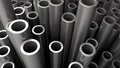 Stack of steel pipes. Royalty Free Stock Photo