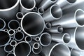 Stack of steel tubing